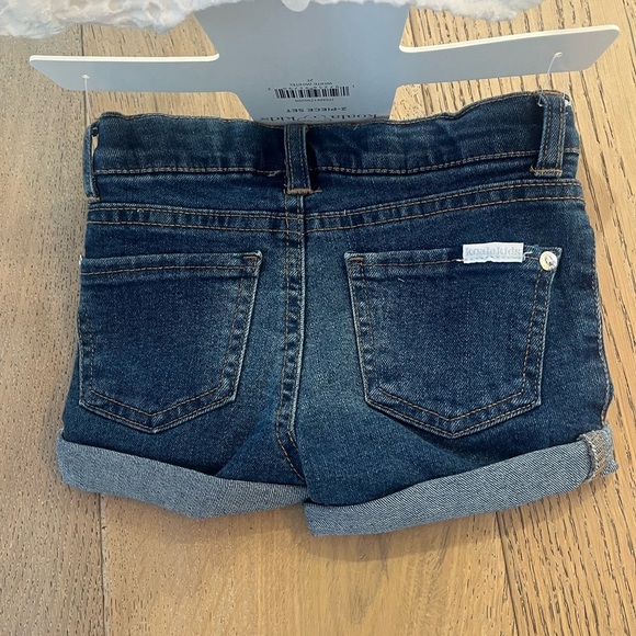 NWT Koala Kids Toddler Girl 2T Short Set Lace White Top Jean Cotton Frilly - Picture 2 of 12